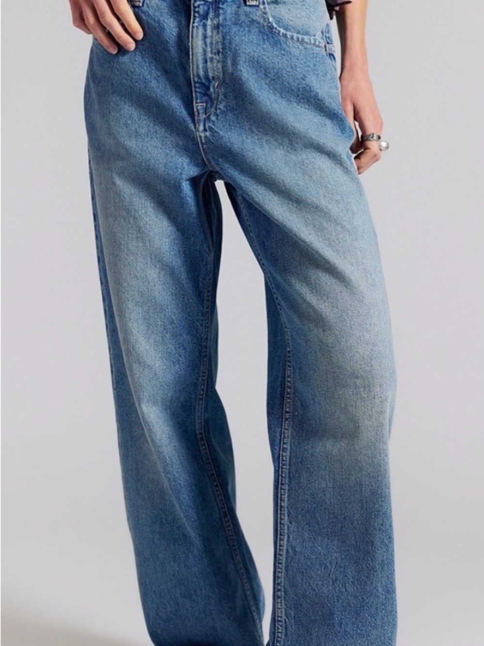 Free People We The Free tinsley baggy straight jeans, size 30 - Picture 8 of 9